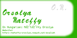 orsolya mateffy business card